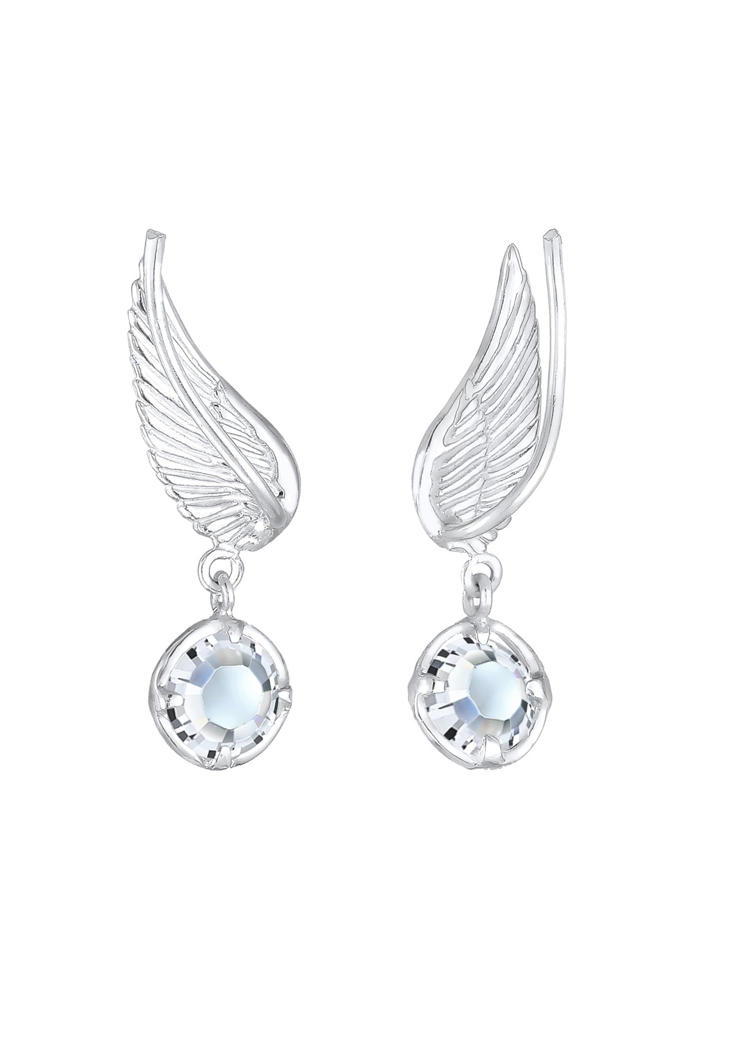 Elli Ailes de Grimpeur d'Oreilles pour Femmes avec Cristaux en Argent Sterling 925