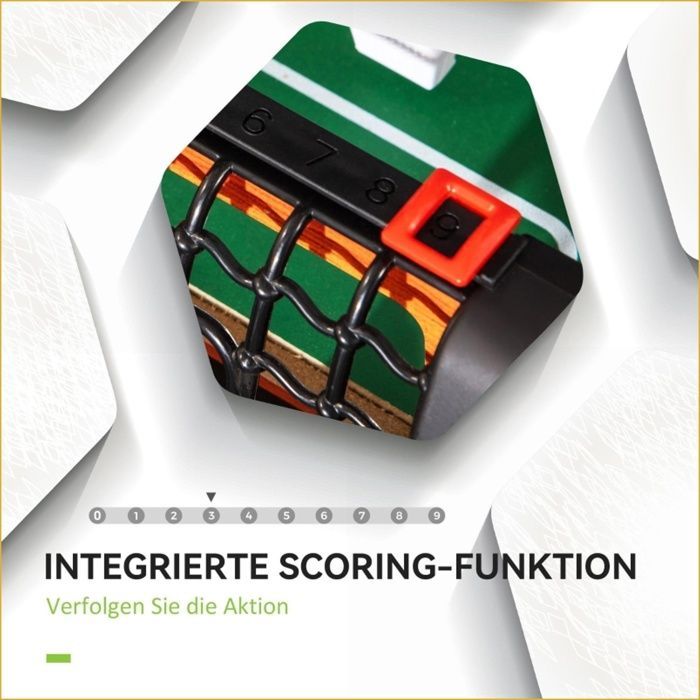 Table de Baby-Foot - Compteur de Points Intégré - Poignées Antidérapantes - Couleur Marron