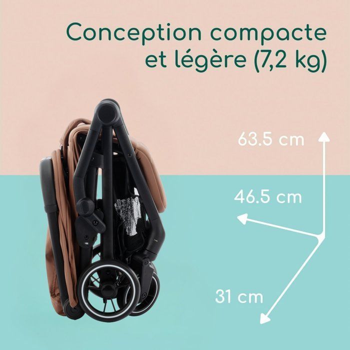 BEBECONFORT Sunlite, passeggino ultracompatto, comodo e leggero, dalla nascita fino a 4 anni, da 0 a 22 kg, color rame minerale.