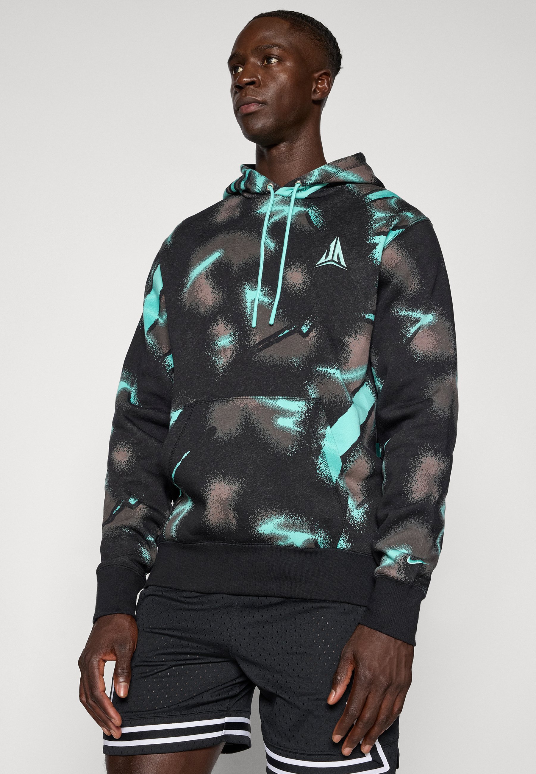 JA MORANT CLUB HOODIE - Mikina s kapucí - black/white