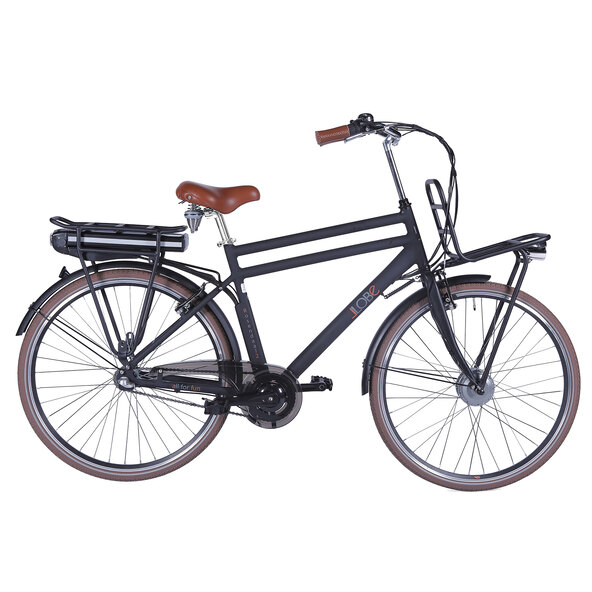 Bicicletă electrică de oraș din aluminiu, pentru bărbați, neagră