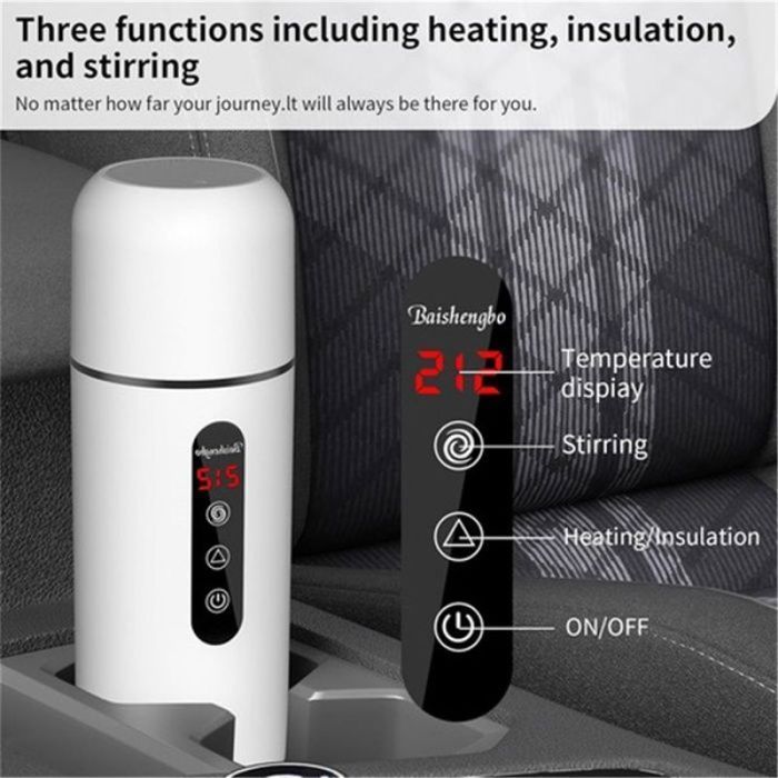 Hervidor de agua portátil para coche y calentador de café - Calentador de agua de viaje de 12V/24V con función de preparación de café, hervidor pequeño