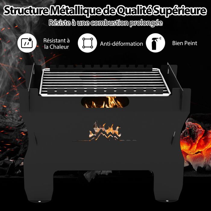 GYMAX Portable Tabletop Barbecue, Multi-fuel Gas or Charcoal, Stainless Steel Grill, with Gas Hose, Dish for
