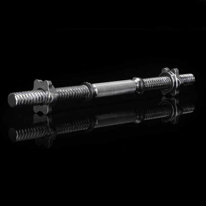 Short barbell for weight training - SPRINGOS - 48 cm - 28 mm - Chrome-plated steel - Knurled handle
