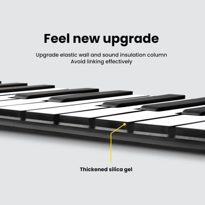 Teclado plegable PIMPIMSKY, piano electrónico portátil, 88 teclas, juguete de piano, teclado electrónico para principiantes para niños