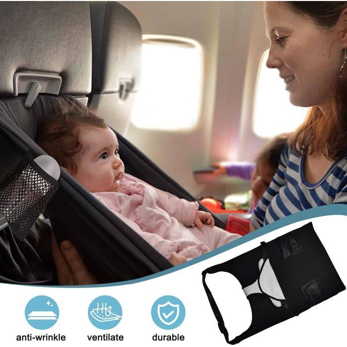 Cama integrada com apoio para os pés para crianças em aviões, sistema de ventilação com extensão do assento, sono confortável
