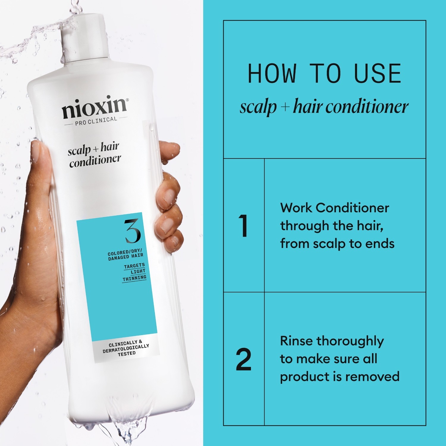 Nioxin Conditioner System 3 galvas ādas terapijas atjaunojošais skalošanas līdzeklis - 300 ml