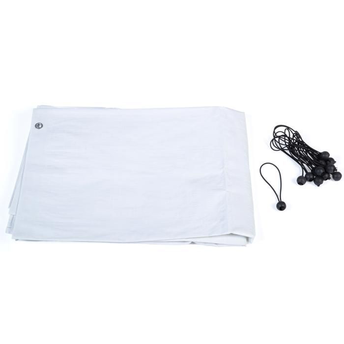Lona impermeable blanca IDMARKET de 3,4 x 1,90 m y 150 g para recintos de gallineros.