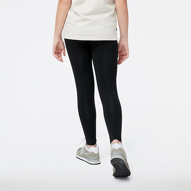 Dziecięce legginsy bawełniane z logo Stacked Essentials – CZARNE