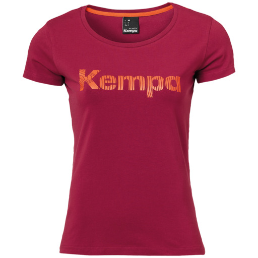  Grafisk T-shirt Dam Mörkröd Kempa