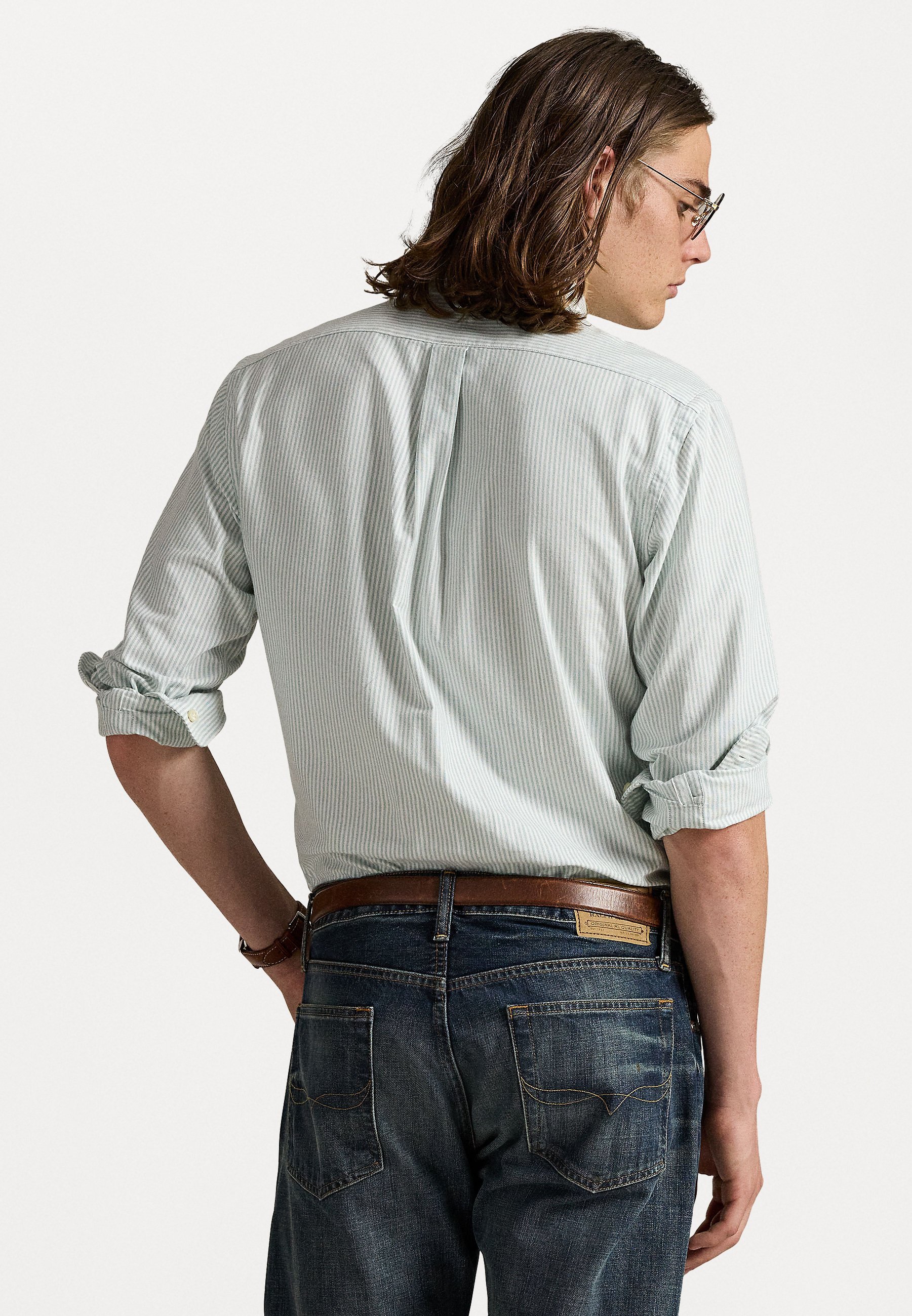 Polo Ralph Lauren CUSTOM FIT GESTREEPT OXFORD SHIRT - Shirt - lovat/wit