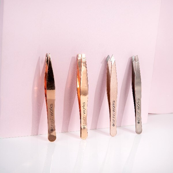 Brushworks 4-delige combinatiepincetset - Goud