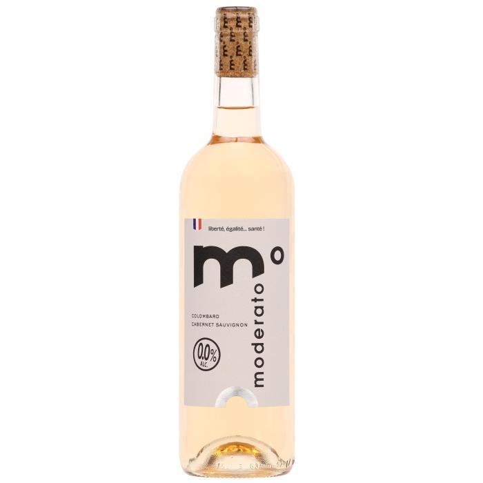 Moderato rosé without alcohol 0.0% - Colombard, Cabernet Sauvignon - 75cl