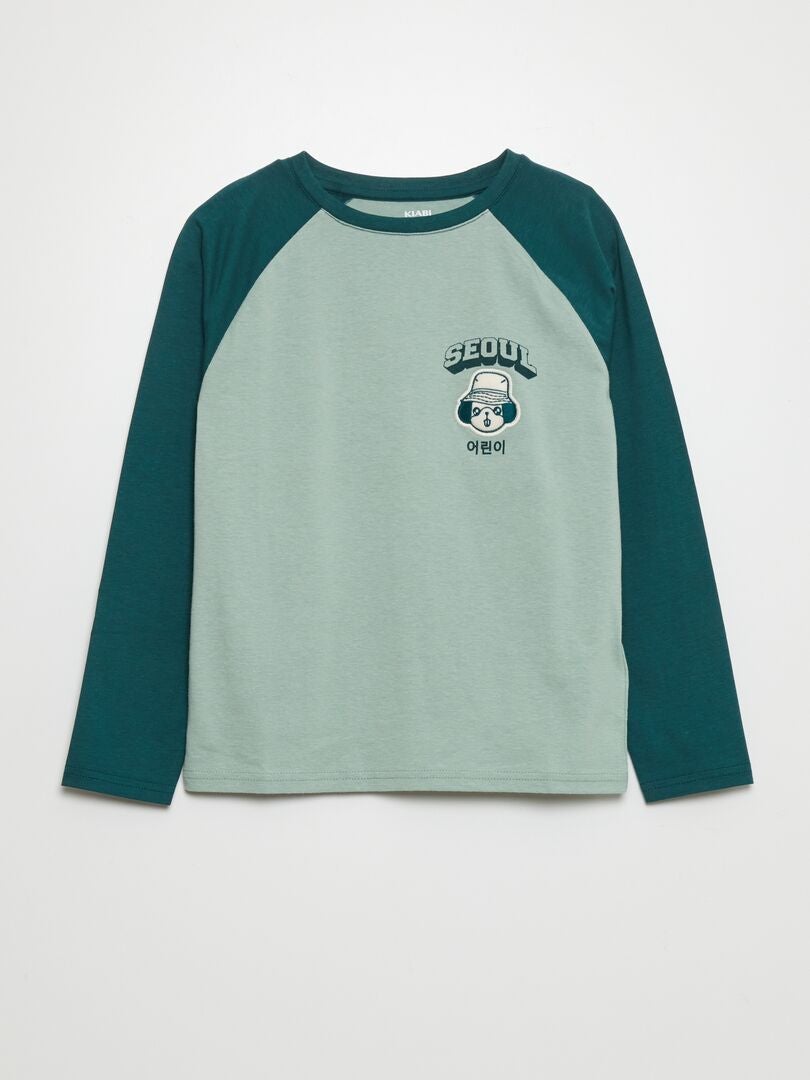 Camiseta de manga comprida 'Seoul' - VERDE