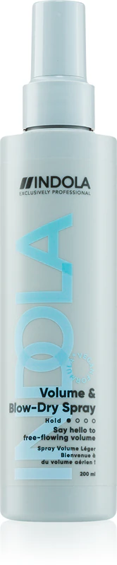 Spray Indola Volume & Blow-Dry para dar volume aos cabelos durante a secagem e finalização do penteado.