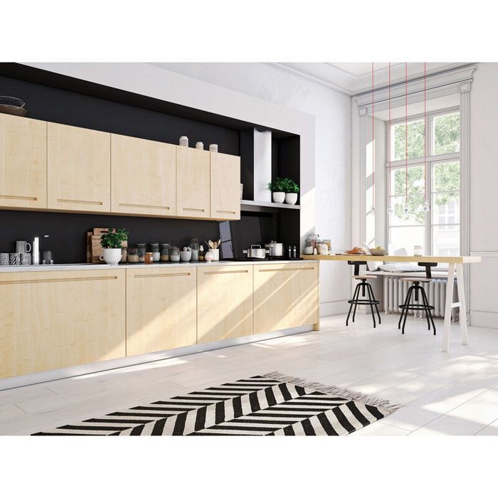 Omkeerbare achterwand in satijnzwart - matzwart - L: 100 cm - B: 50 cm - D: 3 mm - Zwart RAL 9005
