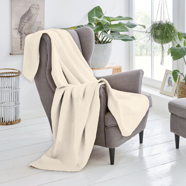 Cotton blanket, 150 x 200 cm, natural