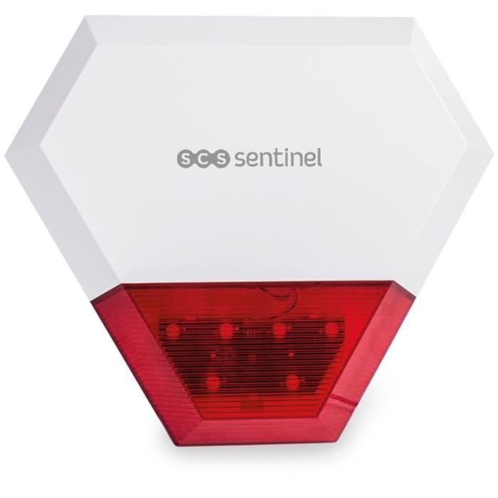 KitAlarm Sirene Externa com Fio Adicional - SCS SENTINEL - Alcance de 80m - Alerta Sonoro e Visual