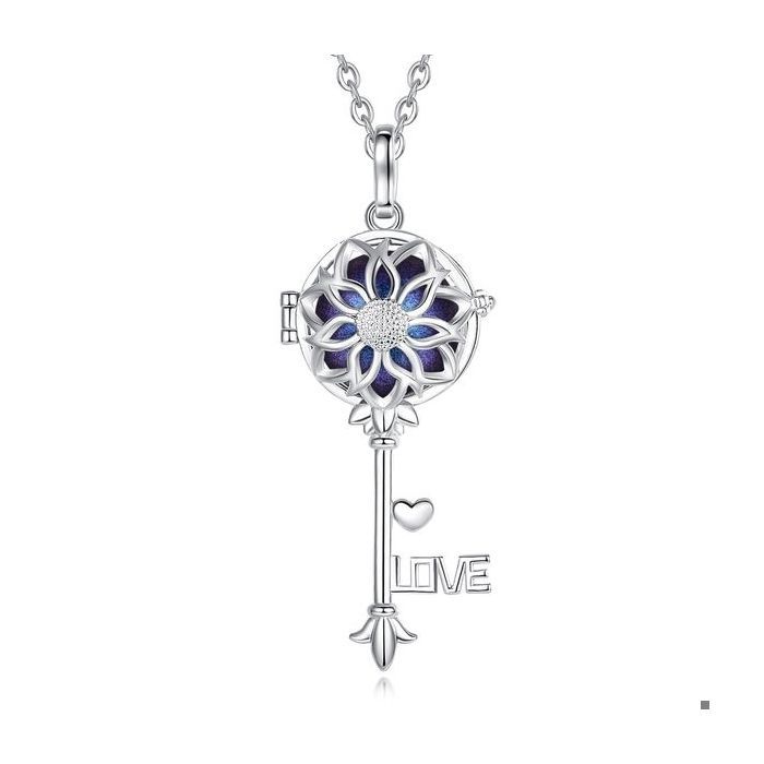 Bola de Grossesse cage Clé Love Boule Bleue Nuit Collier