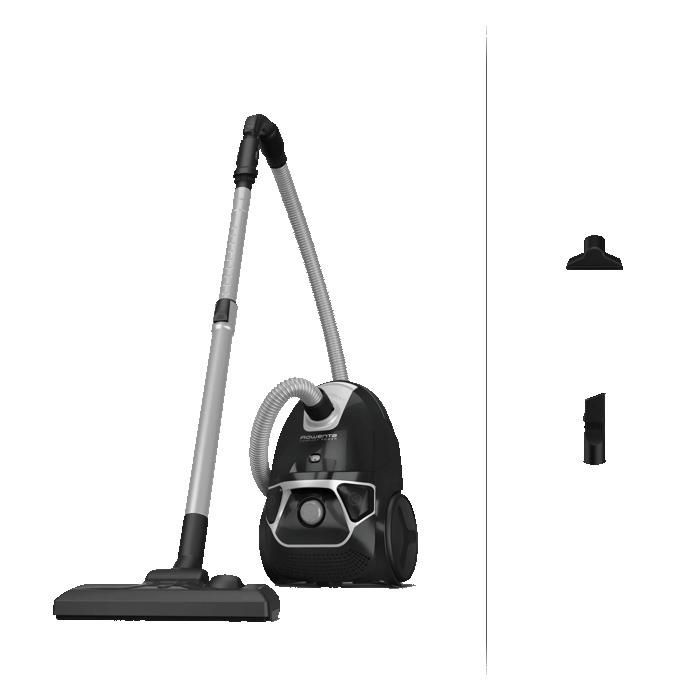 Rowenta Aspirateur avec sac, Moteur basse consommation 900 W max, Compact, 3L, Sac Hygiène+, Grand rayon d'action RO3945EA