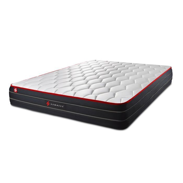 Conjunto de base para cama de casal + colchão BOOST com molas ensacadas e espuma viscoelástica 160x200