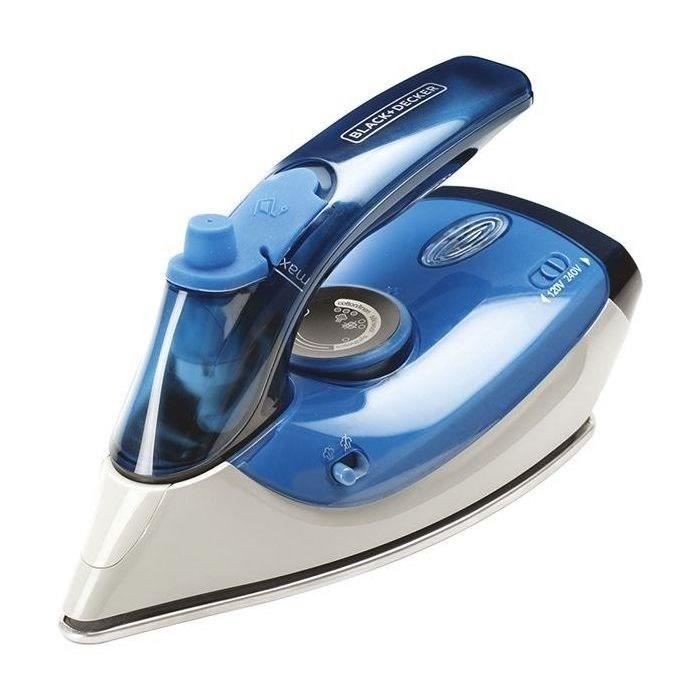 Plancha de viaje - BLACK & DECKER - BXIR1000E - 100W - 120V y 240V - 50g/min - Suela de acero inoxidable