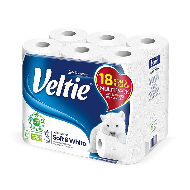 Veltie Toalettpapper 18-pack vitt Veltie