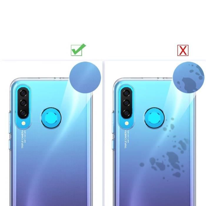 Huawei P30 LITE Case - Phonillico® - Soft Transparent Silicone - Tempered Glass Included - Ultra Slim