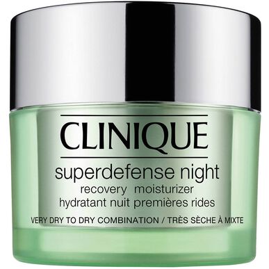 Clinique Superdefense Night Recovery Moisturizer Dry Yövoide ensimmäisille ryppyille ja kuivalle iholle 50 ml