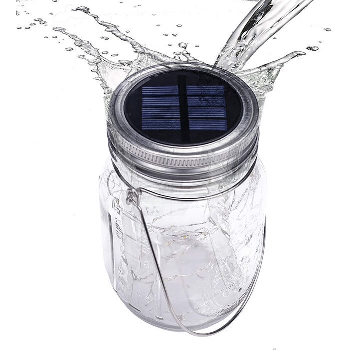 Solar Couvercle Pot Mason Lumières LED Étanches Fées Jardin Intérieur Extérieur Guirlande