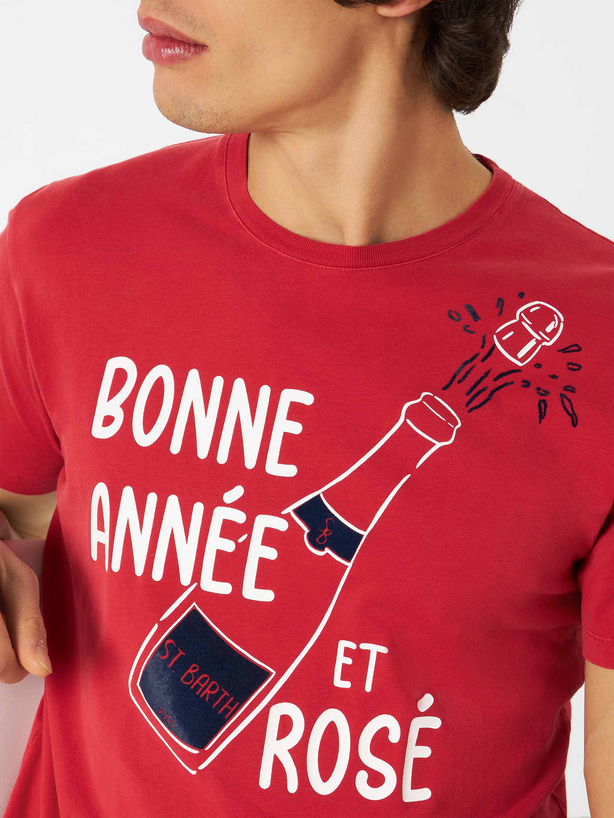 Bonne Année et Rosé rood t-shirt