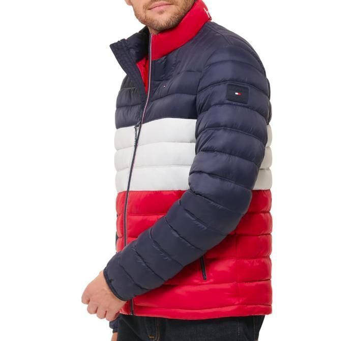 Tommy Hilfiger Ultra Loft Puffer Jacket Coat Blue Red Men's