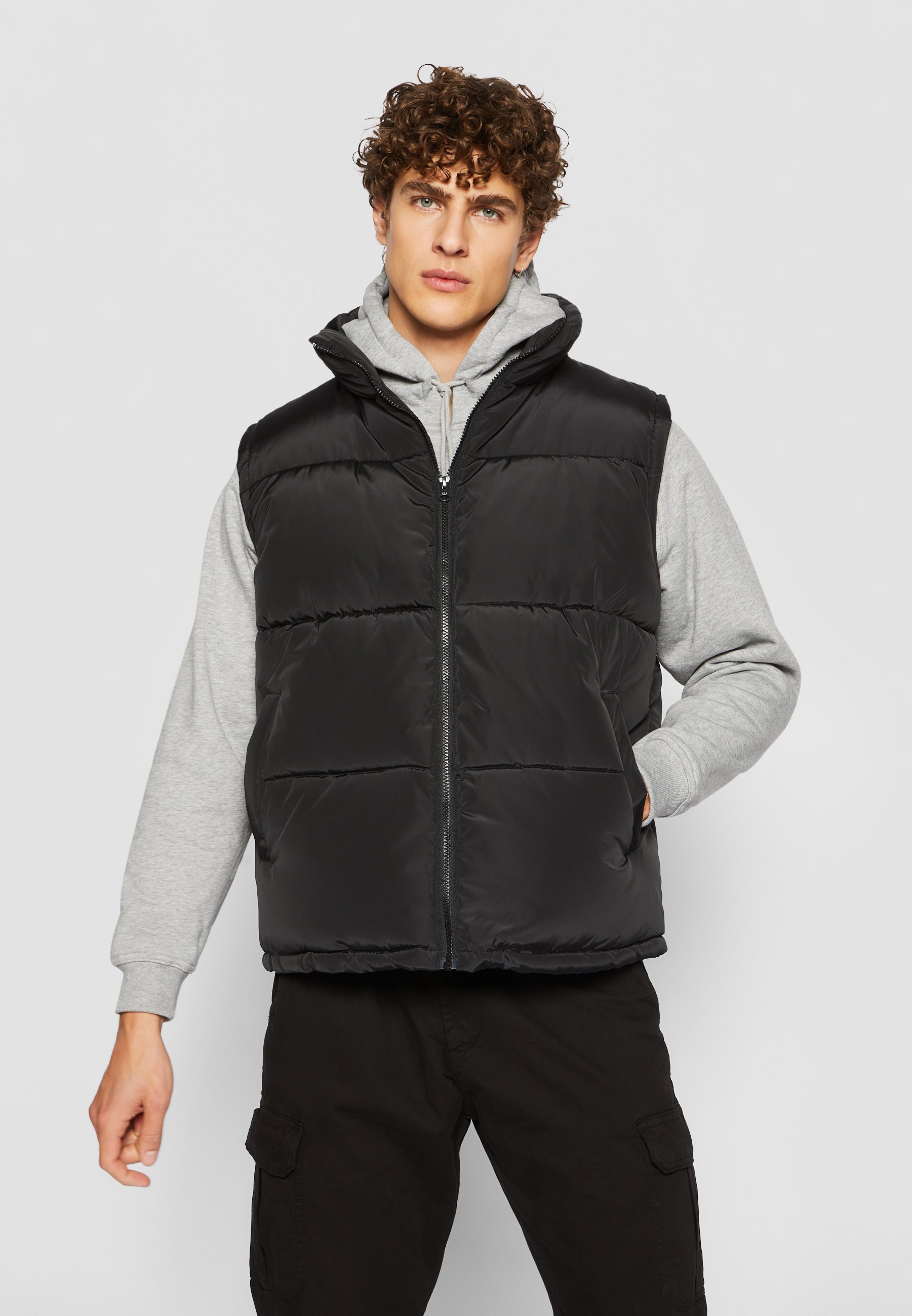 Urban Classics BLOCK PUFFER VEST - Vest - zwart/zwart