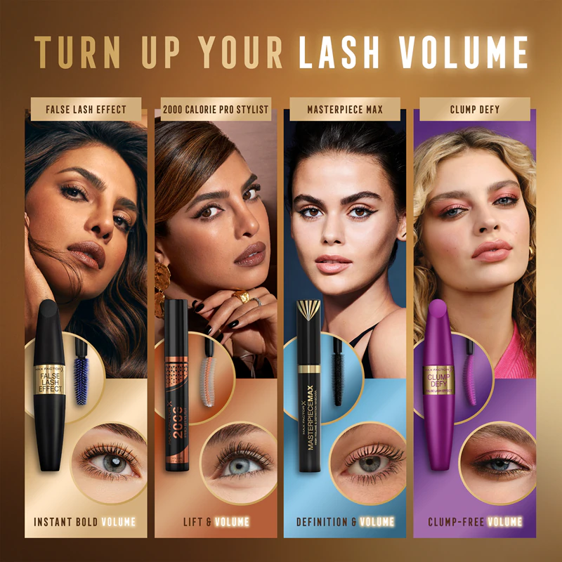 Máscara Max Factor False Lash Effect que adiciona volume e separa os cílios.