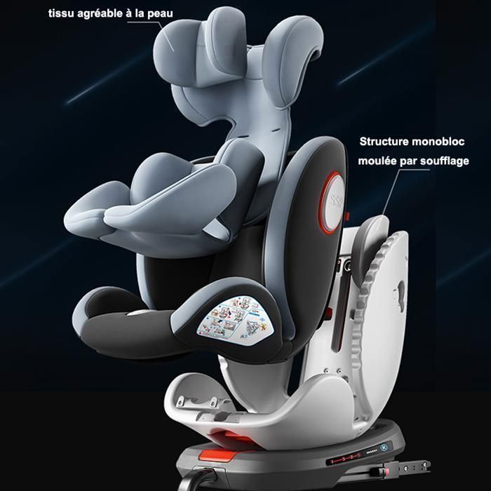 Isofix car seat - Magic ZC I-size 360° rotating car seat, Anti-collision, road safety, 0-12 years up to 36kg, R129