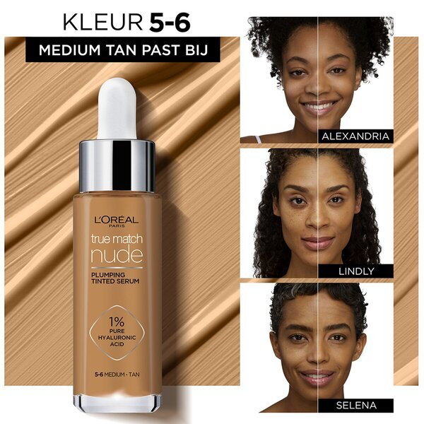 L'Oréal Paris True Match Nude 5-6 srednje tan tonirani serum za popunjavanje kože<br>30ml