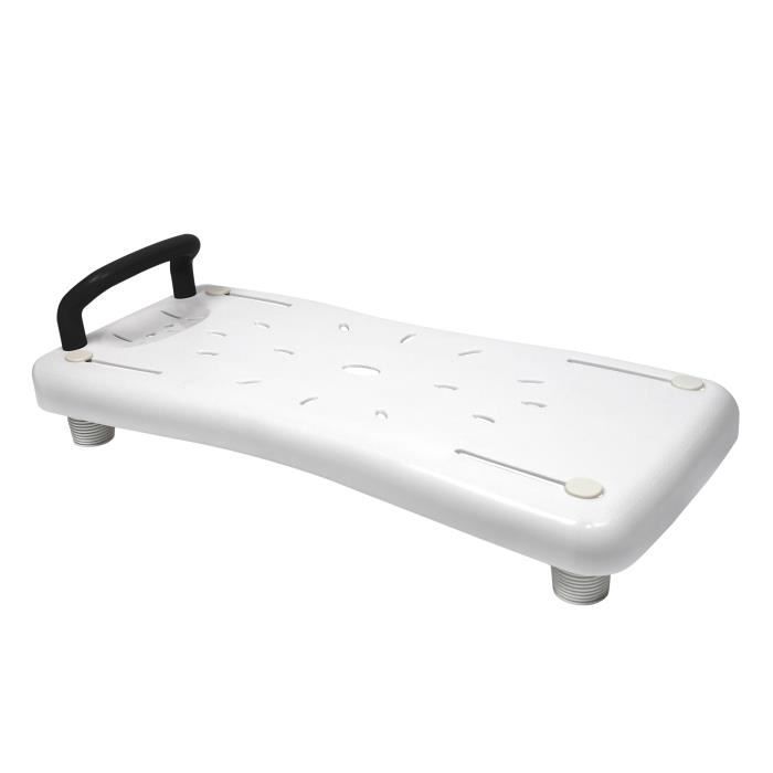 Tabla de baño Aufun de 70 cm de largo, asiento de baño con asa, silla de baño (asa negra)