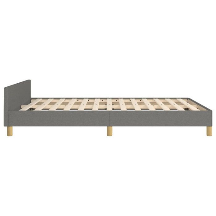Estructura de cama vidaXL con cabecero, gris claro, 140x190 cm, tela