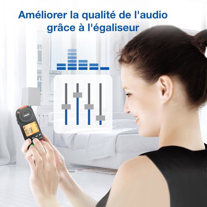 Teléfono inalámbrico VTech CL6550 con cable y DECT, contestador automático de 30 minutos, bloqueo de 100 números, botones grandes.