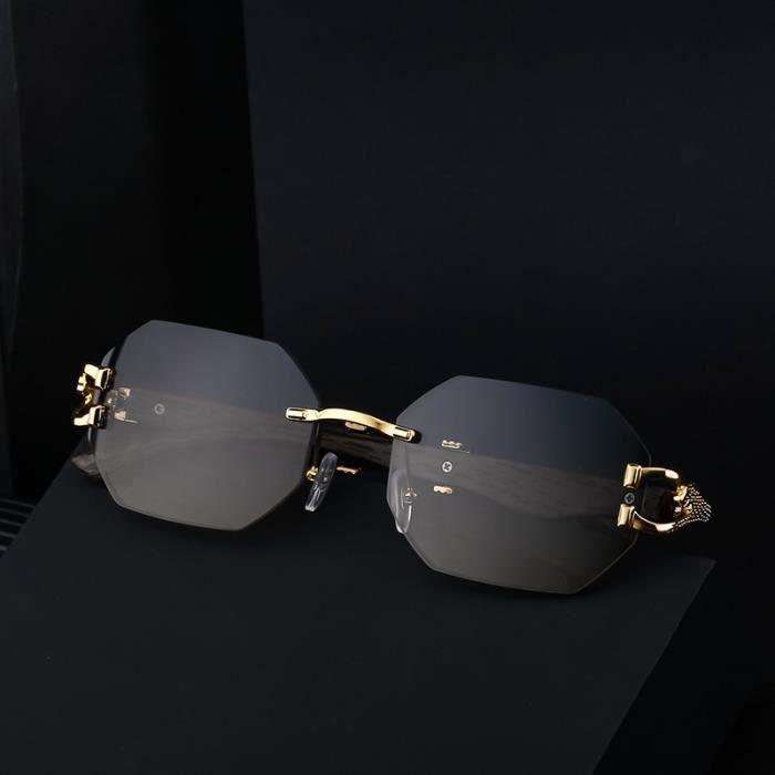 Occhiali da sole da uomo SHARPHY, con stampa leopardata in metallo, stile cool e alla moda, montatura in legno nero, ideali per guida, sport, pesca e protezione UV.