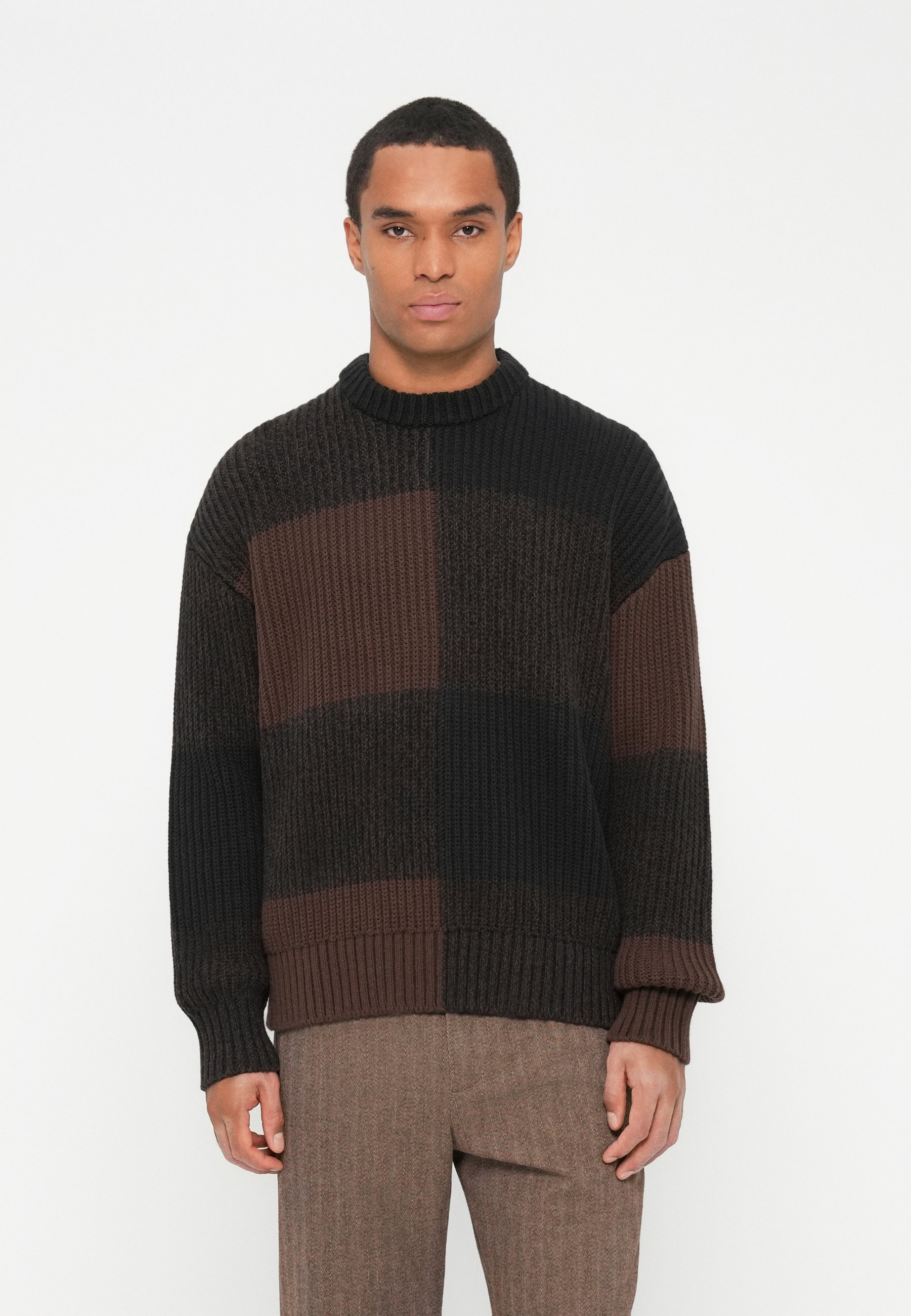 Tommy Hilfiger trui met ronde hals - puur bruin/zwart
