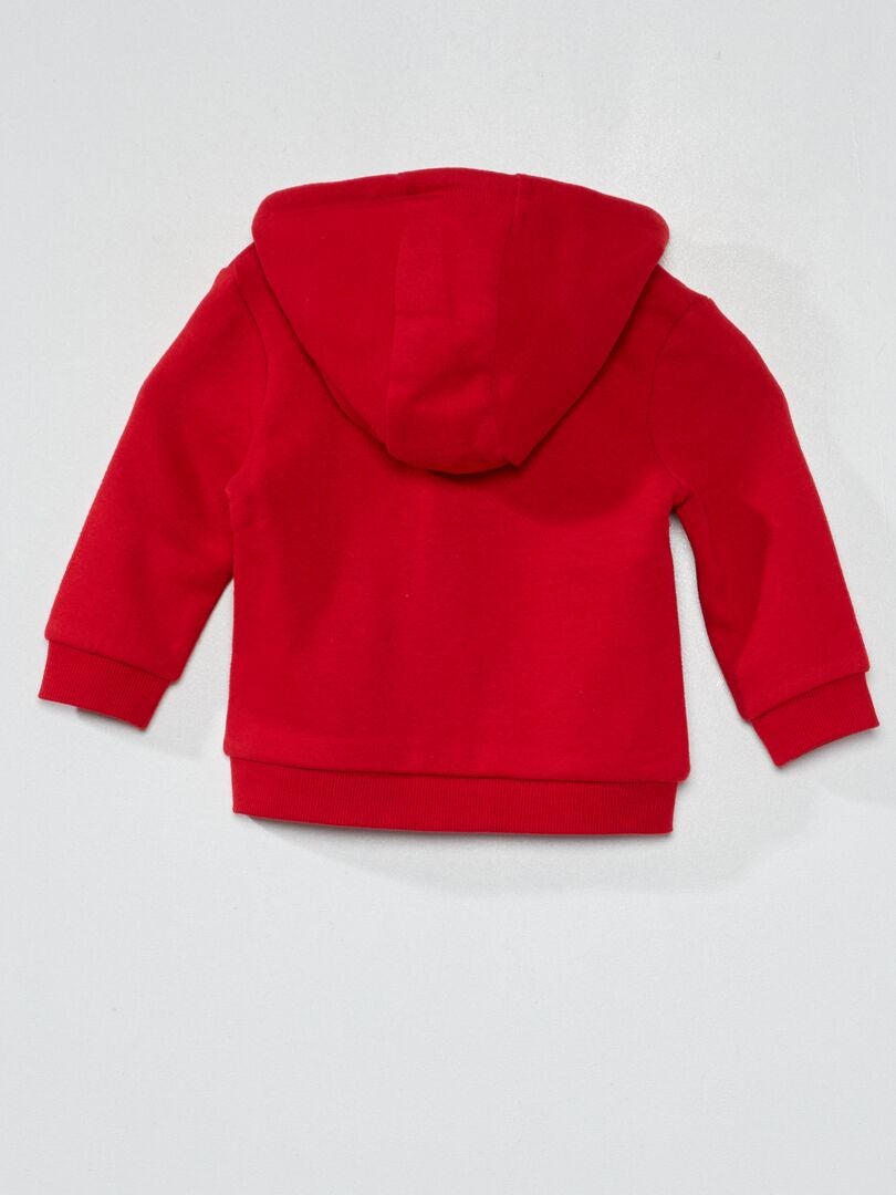 Trui met rits van fleece - ROOD