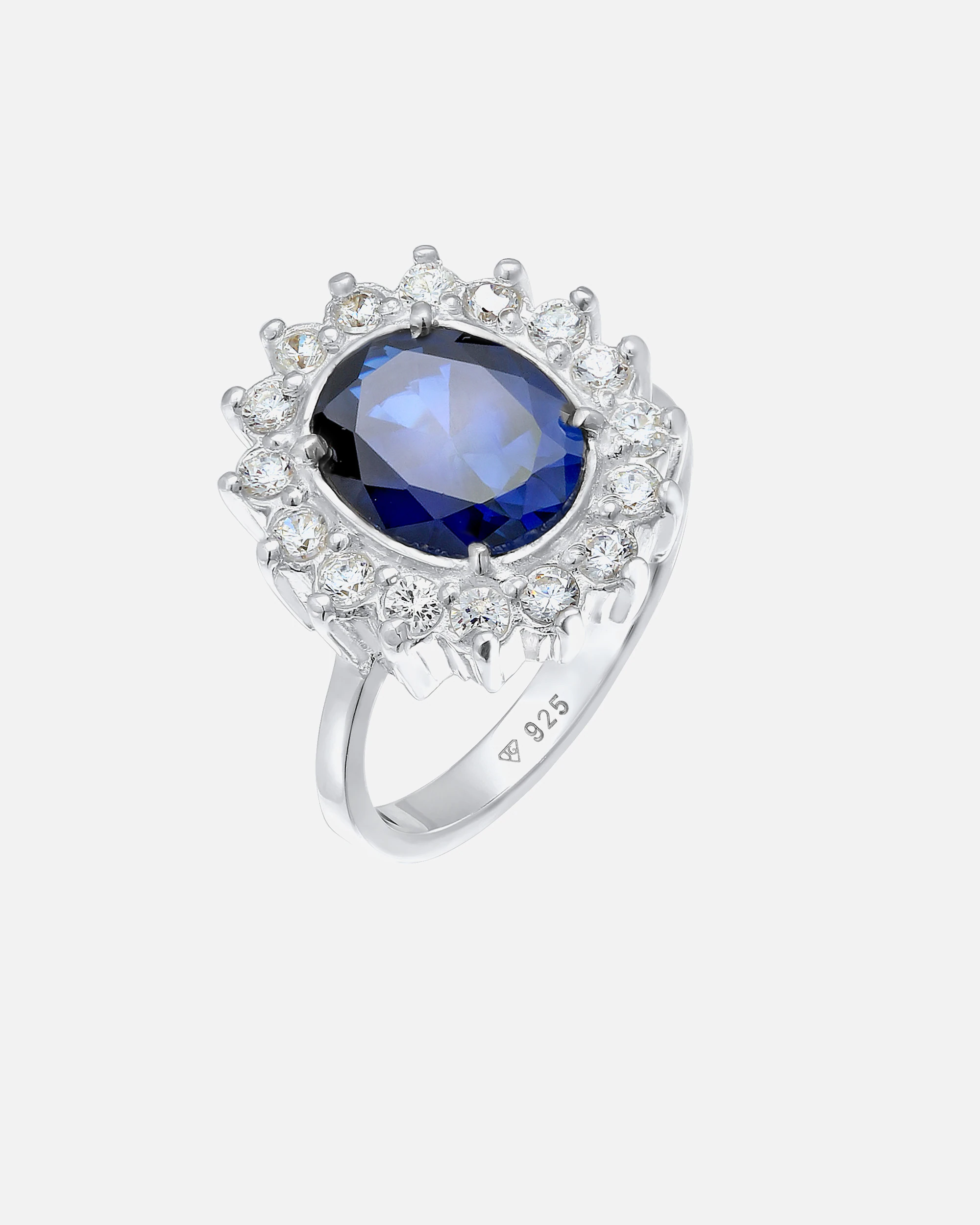 Elli Femmes Cocktail Royal avec Saphir Synthétique et Zirconium en Argent Sterling 925