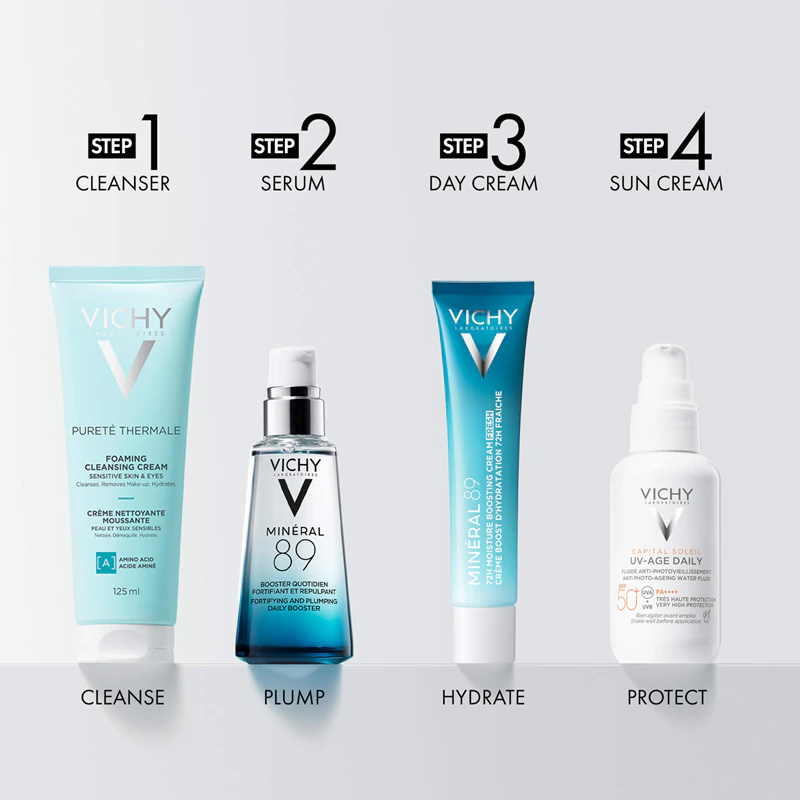 Vichy Minéral 89 72H Creme Hidratante Facial - Creme facial hidratante e refrescante com ácido hialurônico.