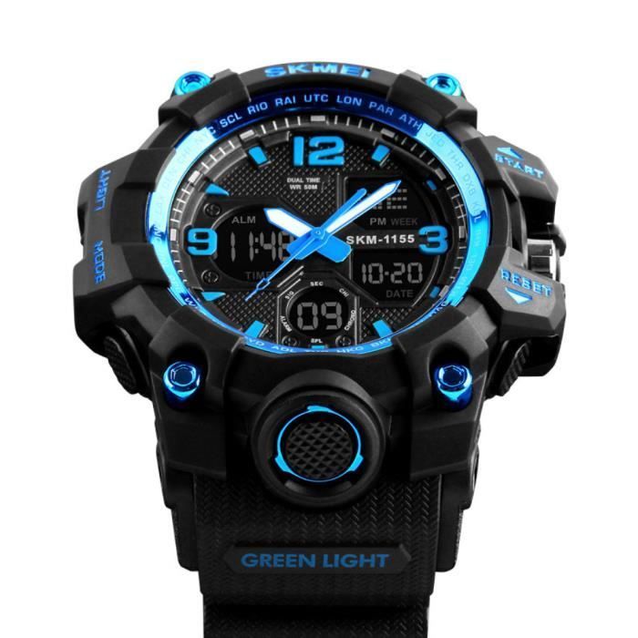 Luxury Brand Men's Sport Watch with LED Digital Blue Waterproof Superb
