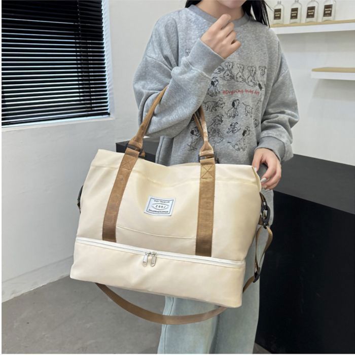 Sac de Sport Pliable avec Compartiment à Chaussures, fourre-Tout pour la Salle de Sport, Les Voyages, Les Sports de Plein air