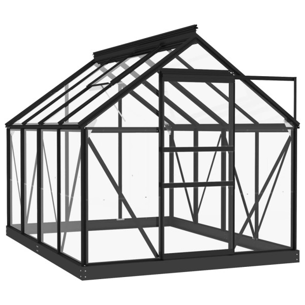 Szklarnia Antracyt 155 x 200.5 x 191 cm Szkło vidaXL