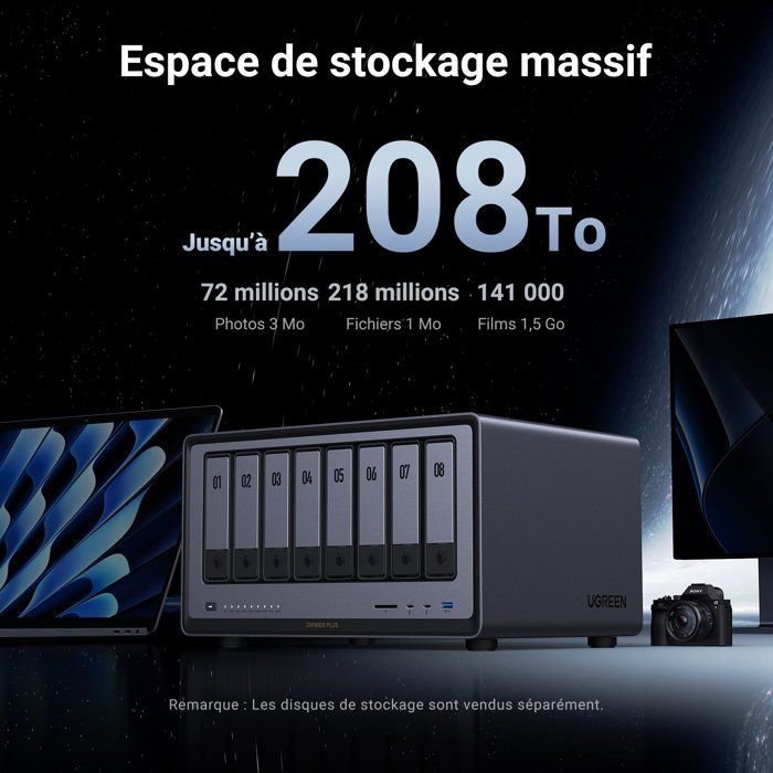 Server NAS - UGREEN - DXP8800 Plus - 8 alloggiamenti - 8 GB