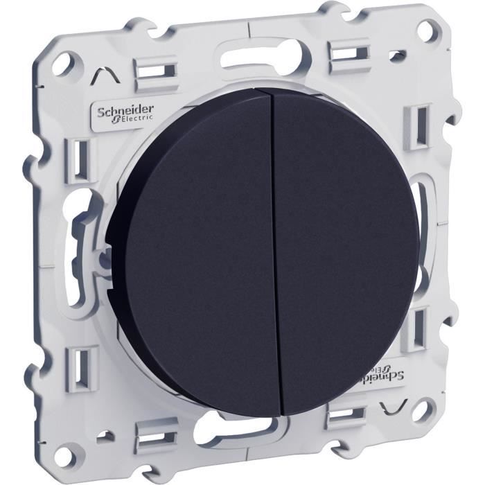 Odace two-way switch + push button - 10A - Anthracite