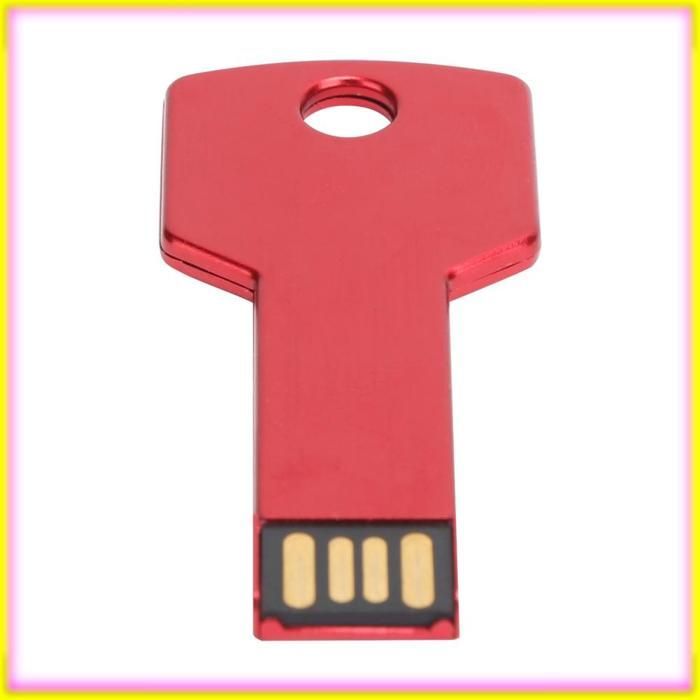 keenso 16 GB rødt nøgleformet USB-flashdrev i aluminiumslegering til lyd- og videoprojektor